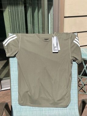Women’s Adidas “Own The Run” Athletic Olive Green Short Sleeve Tee